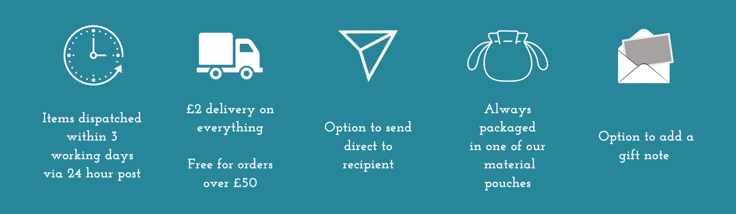 Image showing information on dispatch times, delivery costs and gift note options