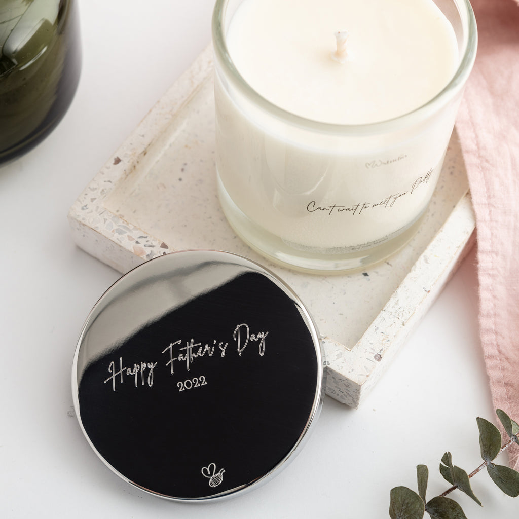 Engraved Candle lid with happy father's Day