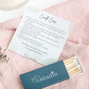 Candle care card and matches