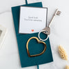 Personalised Engraved gold heart keyring for grandparent to be