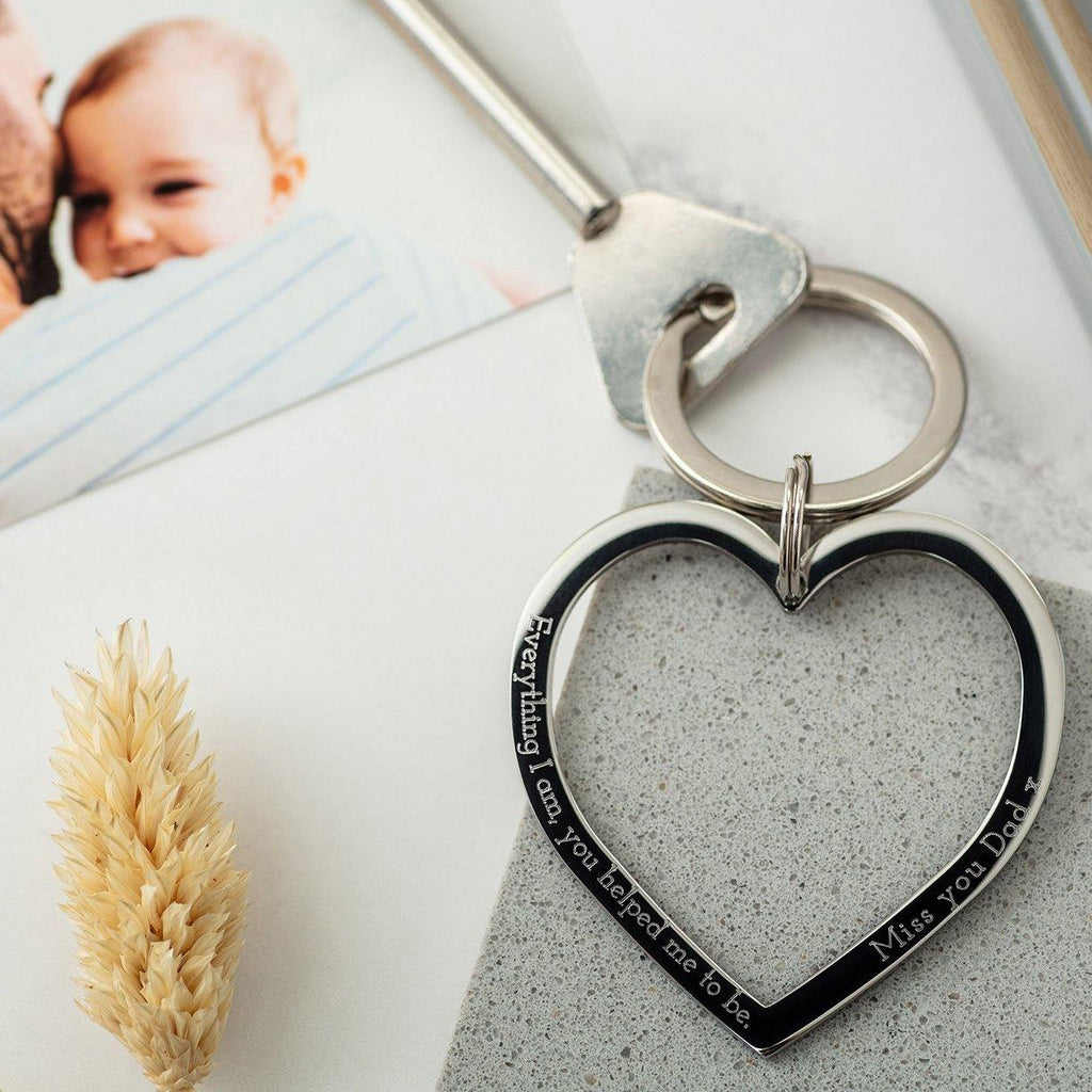 In memory heart keyring in gold or silver - MW Studio