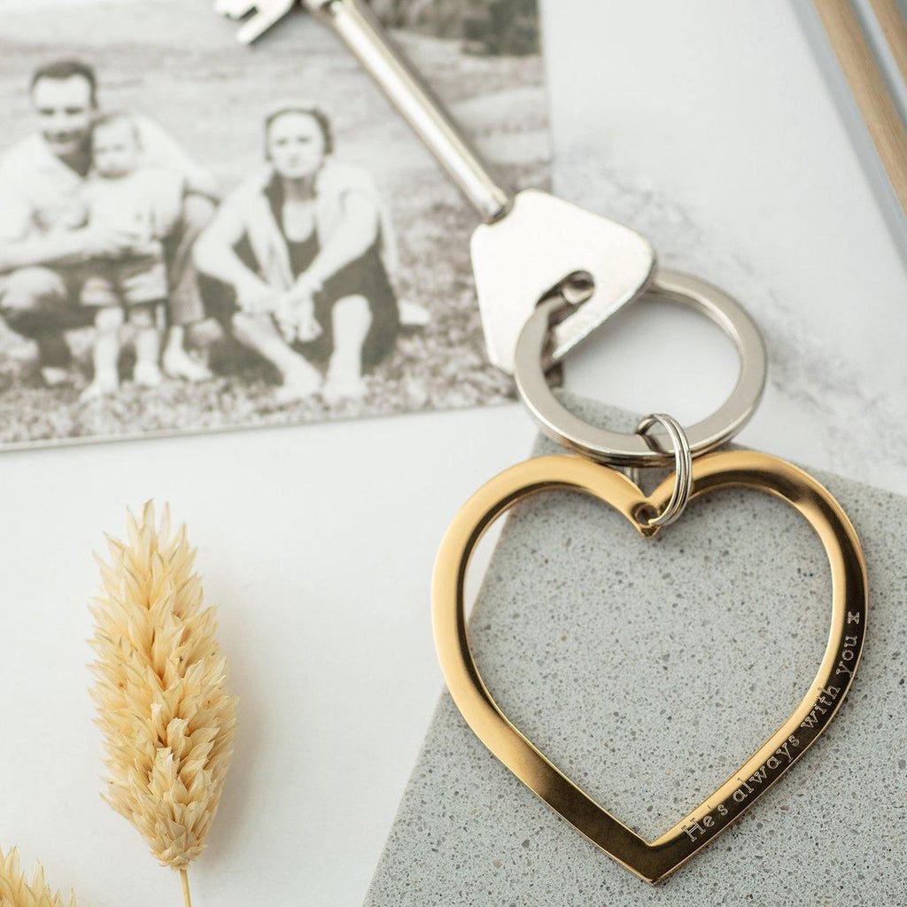 In memory heart keyring in gold or silver - MW Studio