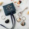 Father's Day Photo Keyring x 3 with photos of Dad and personalised engraving 