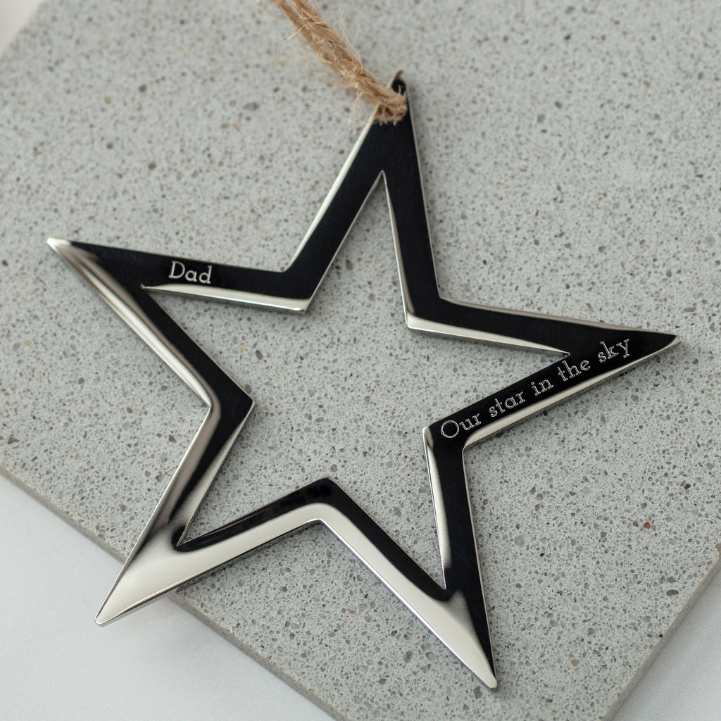 Personalised Star Decoration in Gold or Silver - MW Studio