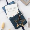In memory star keyring in gold or silver - MW Studio
