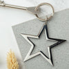 In memory star keyring in gold or silver - MW Studio